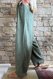 Lindin Linen Blend Crochet Flower Barrel Pant Washed Khaki